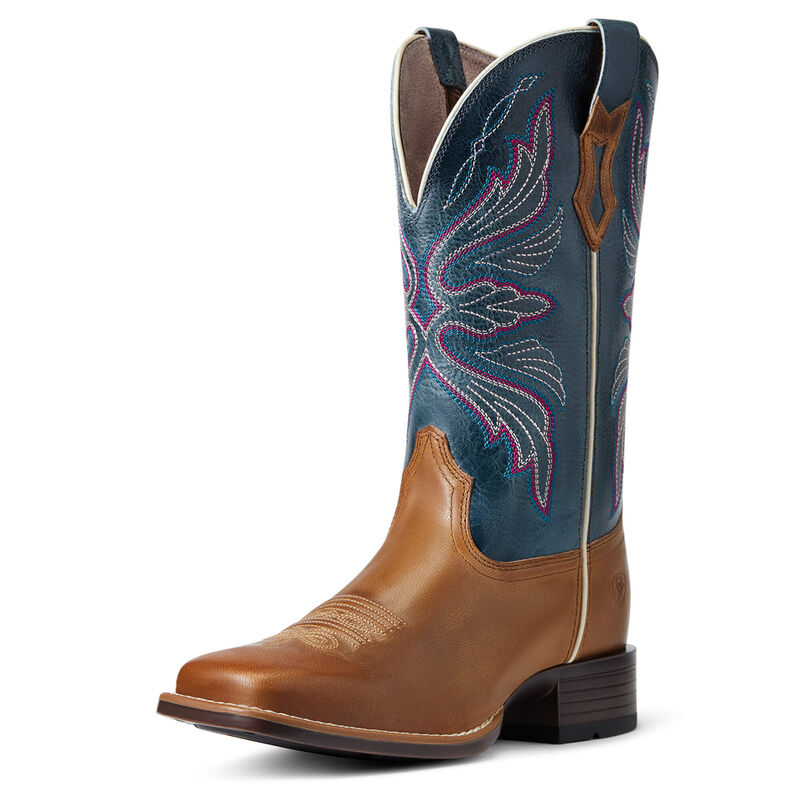 Botas Vaqueras Ariat Edgewood Marrones/Azul Marino Mujer - Chile 251-BOAJYL